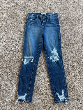 BKE Ellie High Rise Mom Jean…Dark Blue Distressed Women’s Jeans